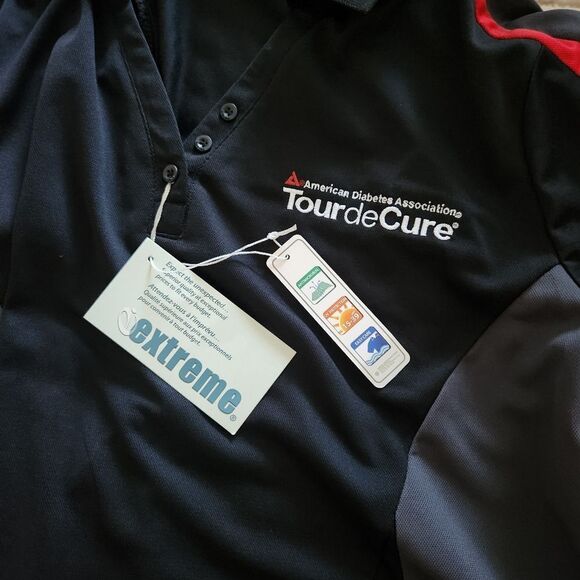 Exteme Performance Ladies Tour de Cure Black,Gray,Eed Polo Shirt Size XL - Picture 7 of 7